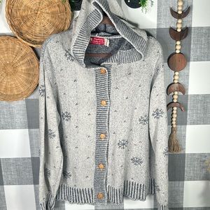 Vtg Snowman Cardigan